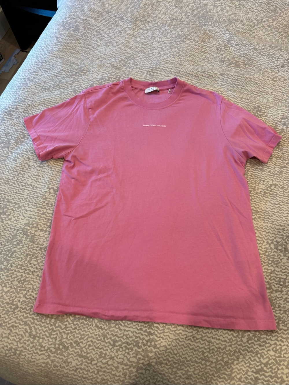 Sandro Paris Pink Logo Crewneck T-Shirt